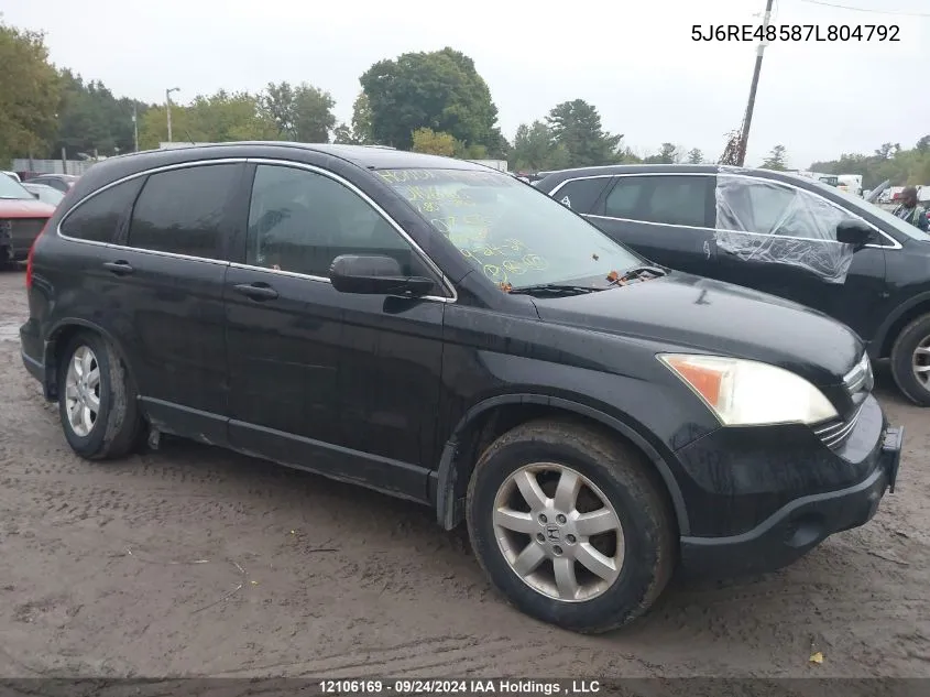 2007 Honda Cr-V VIN: 5J6RE48587L804792 Lot: 12106169