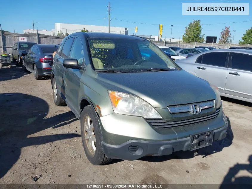 2007 Honda Cr-V Ex VIN: JHLRE48597C028441 Lot: 12106291