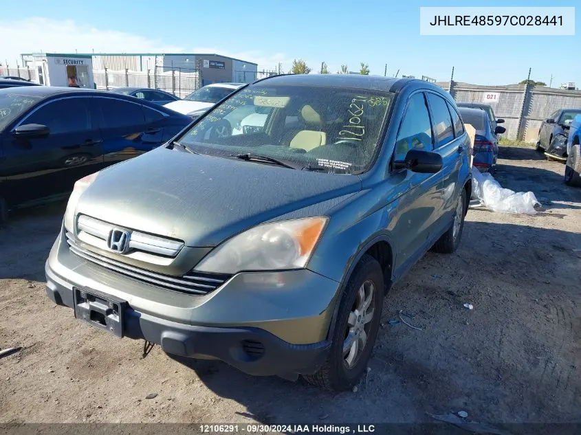 2007 Honda Cr-V Ex VIN: JHLRE48597C028441 Lot: 12106291