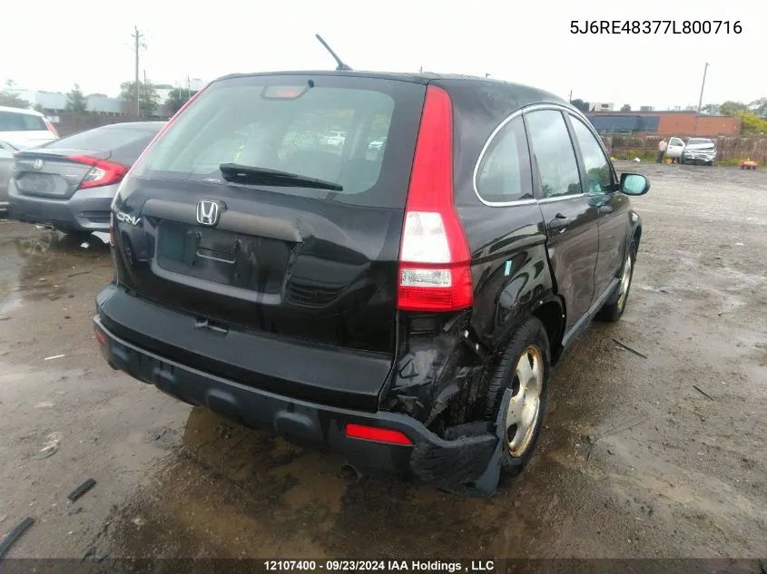 2007 Honda Cr-V Lx VIN: 5J6RE48377L800716 Lot: 12107400