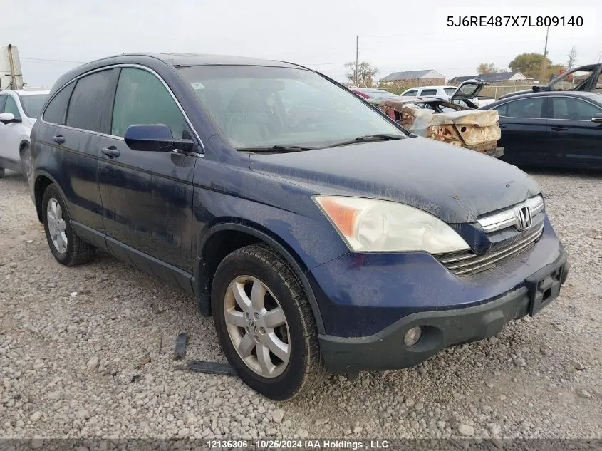 2007 Honda Cr-V VIN: 5J6RE487X7L809140 Lot: 12136306