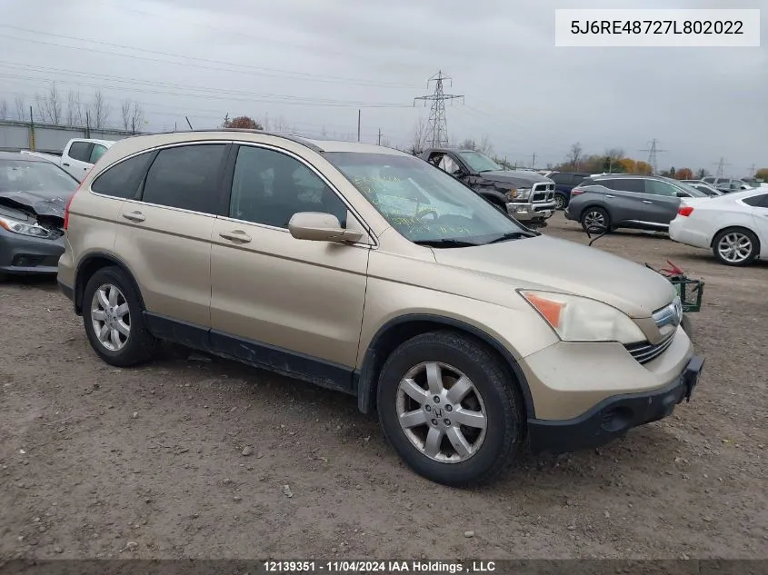 2007 Honda Cr-V VIN: 5J6RE48727L802022 Lot: 12139351