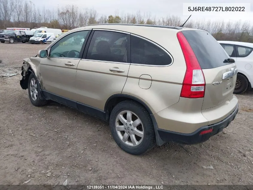 2007 Honda Cr-V VIN: 5J6RE48727L802022 Lot: 12139351