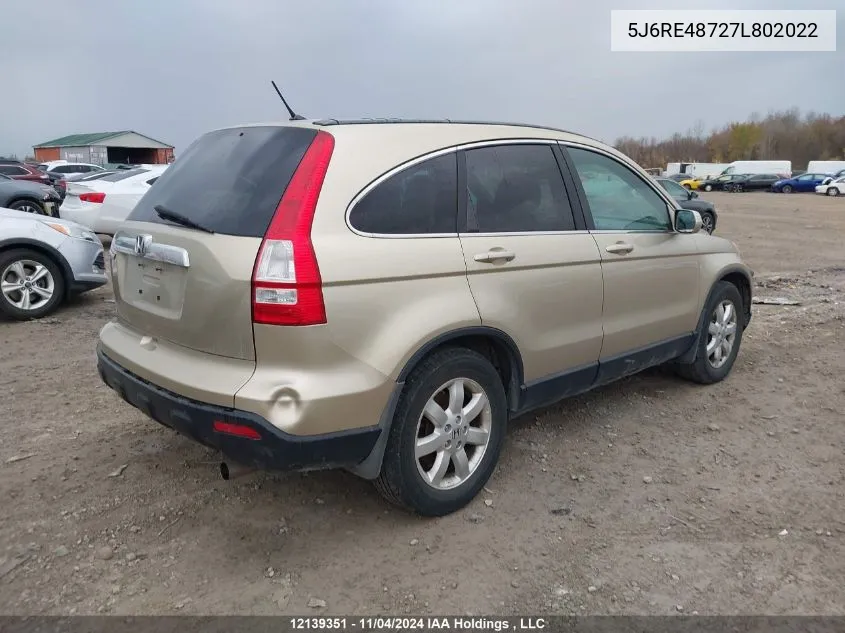 2007 Honda Cr-V VIN: 5J6RE48727L802022 Lot: 12139351