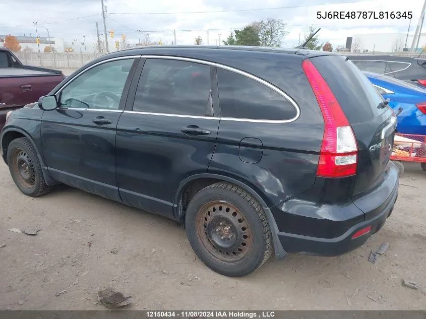 2007 Honda Cr-V VIN: 5J6RE48787L816345 Lot: 12150434