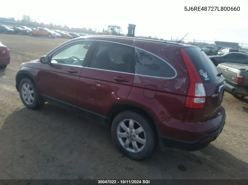 2007 Honda Cr-V Exl VIN: 5J6RE48727L800660 Lot: 30047022