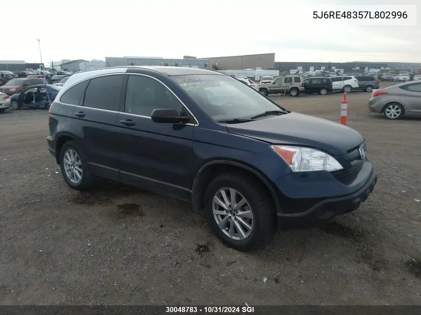 2007 Honda Cr-V Lx VIN: 5J6RE48357L802996 Lot: 30048783