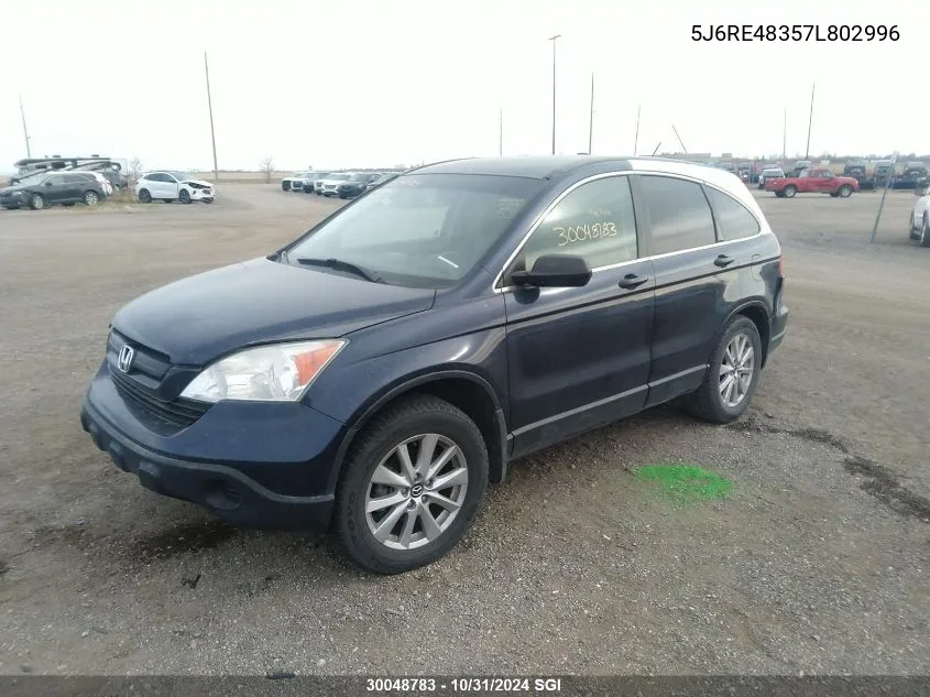 2007 Honda Cr-V Lx VIN: 5J6RE48357L802996 Lot: 30048783