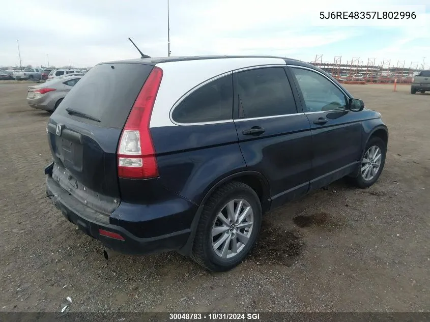 2007 Honda Cr-V Lx VIN: 5J6RE48357L802996 Lot: 30048783