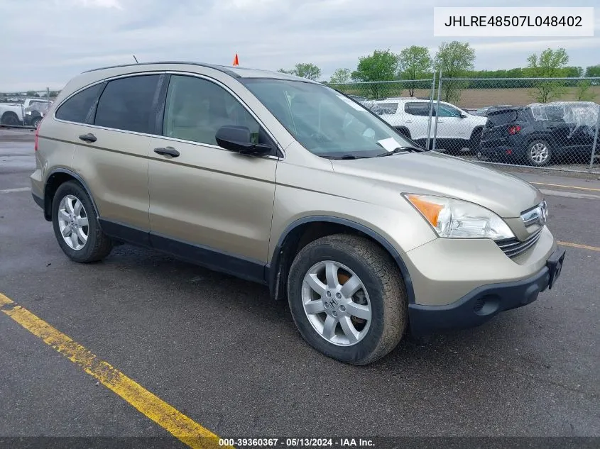 2007 Honda Cr-V Ex VIN: JHLRE48507L048402 Lot: 39360367