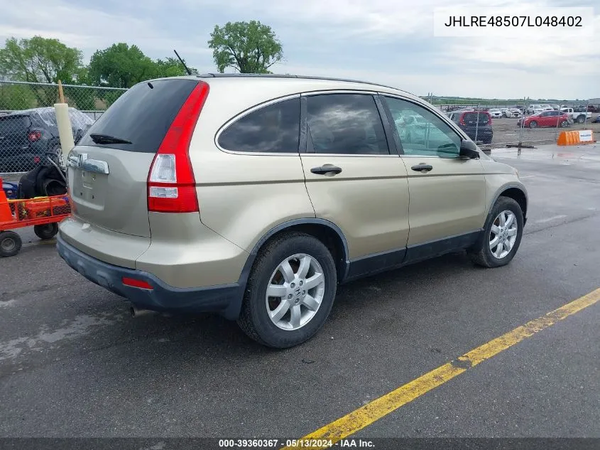 2007 Honda Cr-V Ex VIN: JHLRE48507L048402 Lot: 39360367