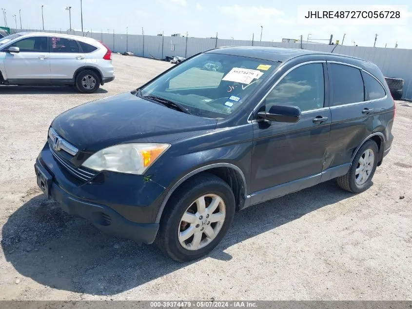 2007 Honda Cr-V Ex-L VIN: JHLRE48727C056728 Lot: 39374479