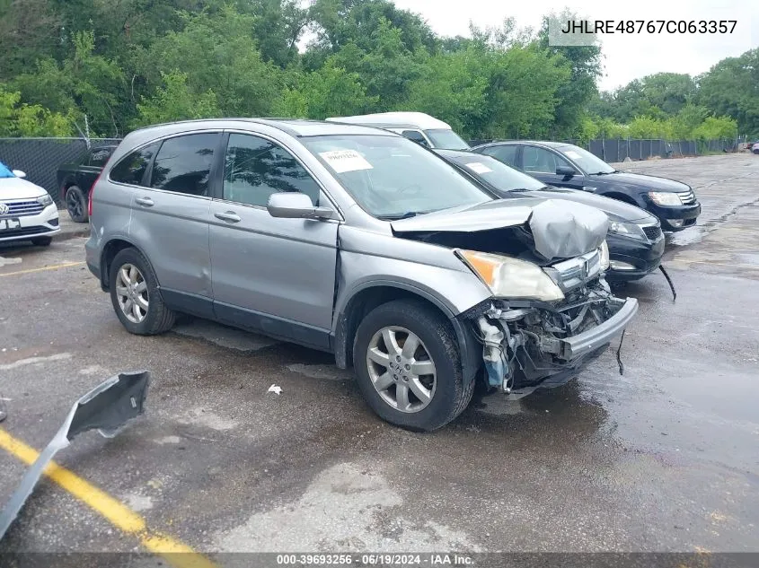 2007 Honda Cr-V Ex-L VIN: JHLRE48767C063357 Lot: 39693256