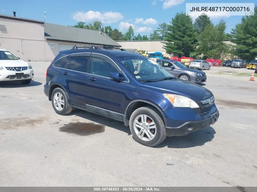 2007 Honda Cr-V Ex-L VIN: JHLRE48717C000716 Lot: 39746353