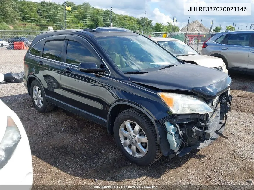 2007 Honda Cr-V Ex-L VIN: JHLRE38707C021146 Lot: 39819010