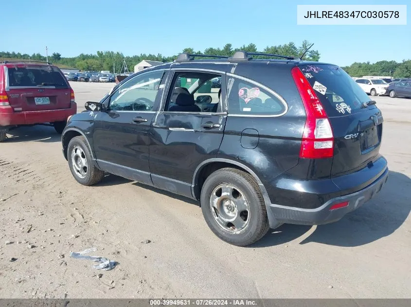 2007 Honda Cr-V Lx VIN: JHLRE48347C030578 Lot: 39949631