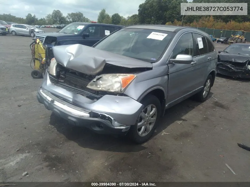 2007 Honda Cr-V Ex-L VIN: JHLRE38727C053774 Lot: 39984390