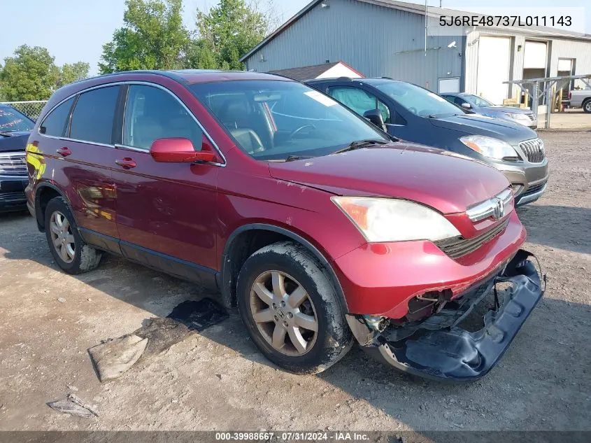 2007 Honda Cr-V Ex-L VIN: 5J6RE48737L011143 Lot: 39988667