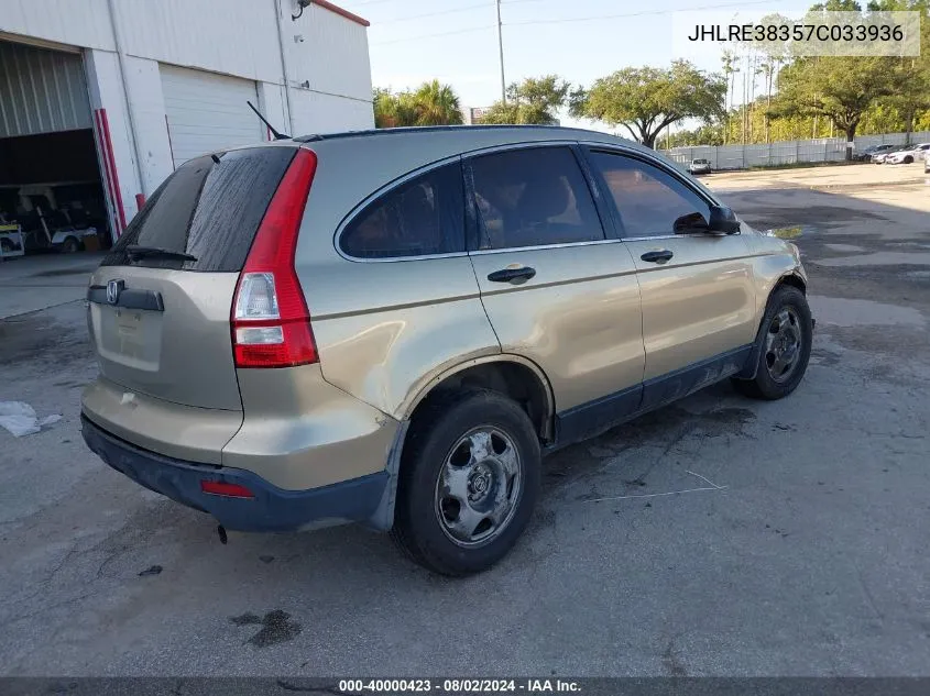 2007 Honda Cr-V Lx VIN: JHLRE38357C033936 Lot: 40000423