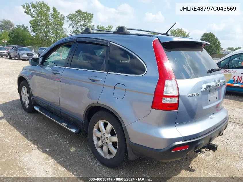 2007 Honda Cr-V Ex-L VIN: JHLRE48797C043569 Lot: 40038747