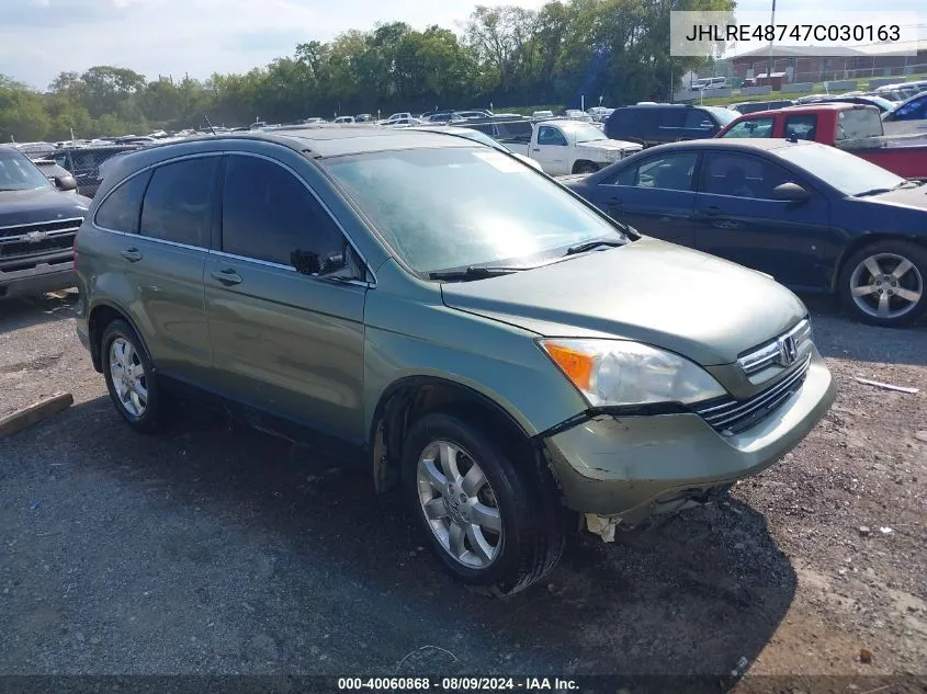 2007 Honda Cr-V Ex-L VIN: JHLRE48747C030163 Lot: 40060868