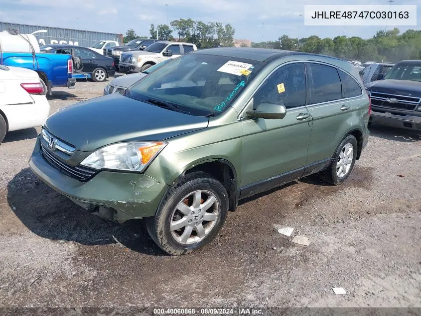 2007 Honda Cr-V Ex-L VIN: JHLRE48747C030163 Lot: 40060868