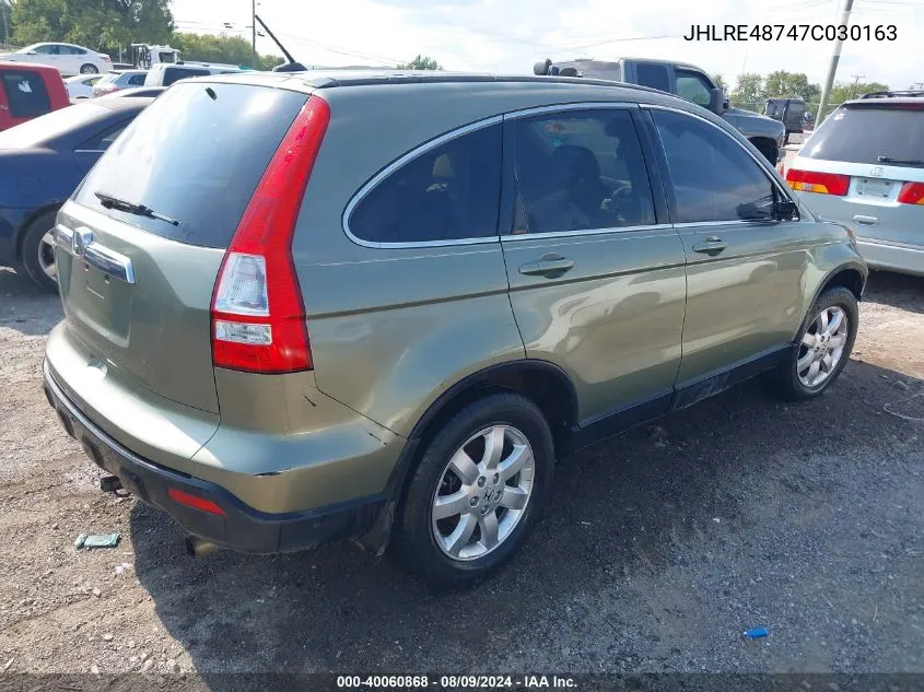 2007 Honda Cr-V Ex-L VIN: JHLRE48747C030163 Lot: 40060868