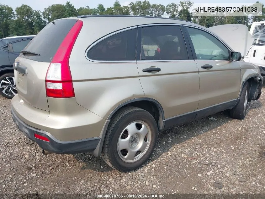 2007 Honda Cr-V Lx VIN: JHLRE48357C041038 Lot: 40078766