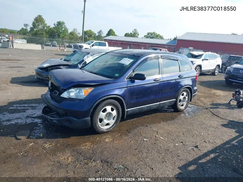 2007 Honda Cr-V Lx VIN: JHLRE38377C018550 Lot: 40127066