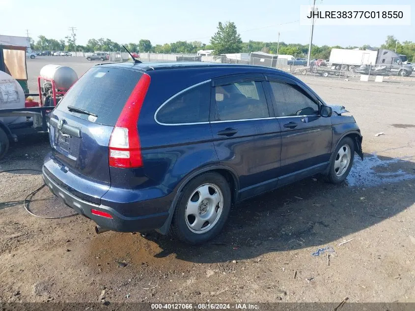 2007 Honda Cr-V Lx VIN: JHLRE38377C018550 Lot: 40127066