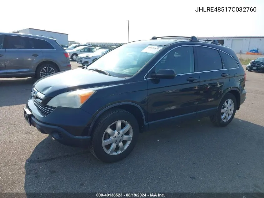 2007 Honda Cr-V Ex VIN: JHLRE48517C032760 Lot: 40138523