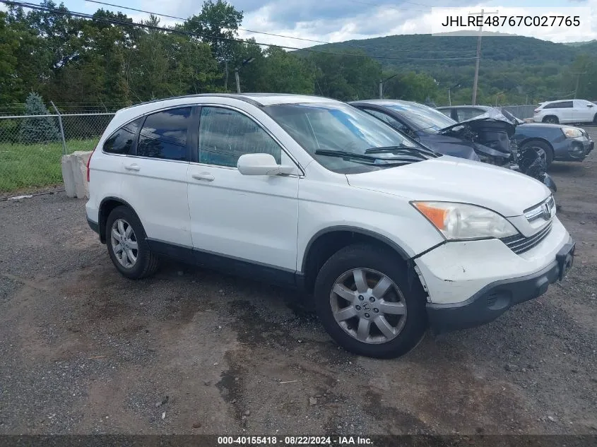 2007 Honda Cr-V Ex-L VIN: JHLRE48767C027765 Lot: 40155418