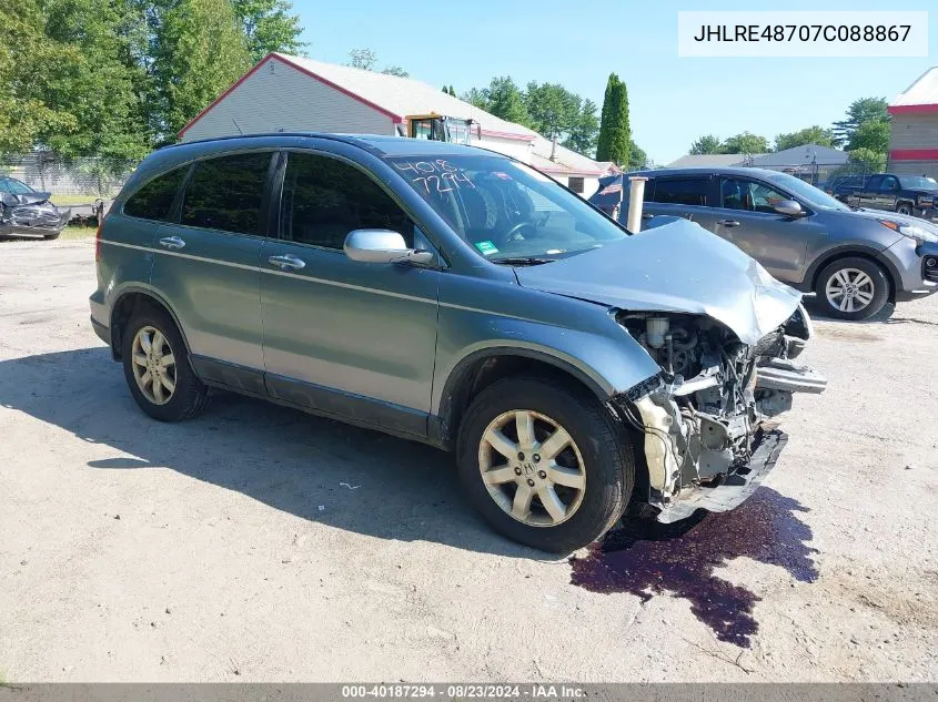 2007 Honda Cr-V Ex-L VIN: JHLRE48707C088867 Lot: 40187294