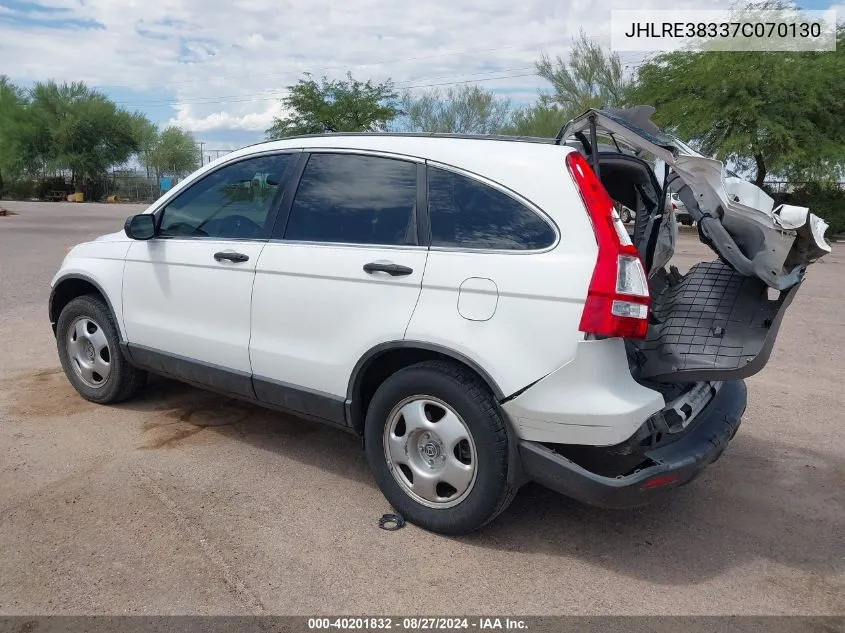 2007 Honda Cr-V Lx VIN: JHLRE38337C070130 Lot: 40201832