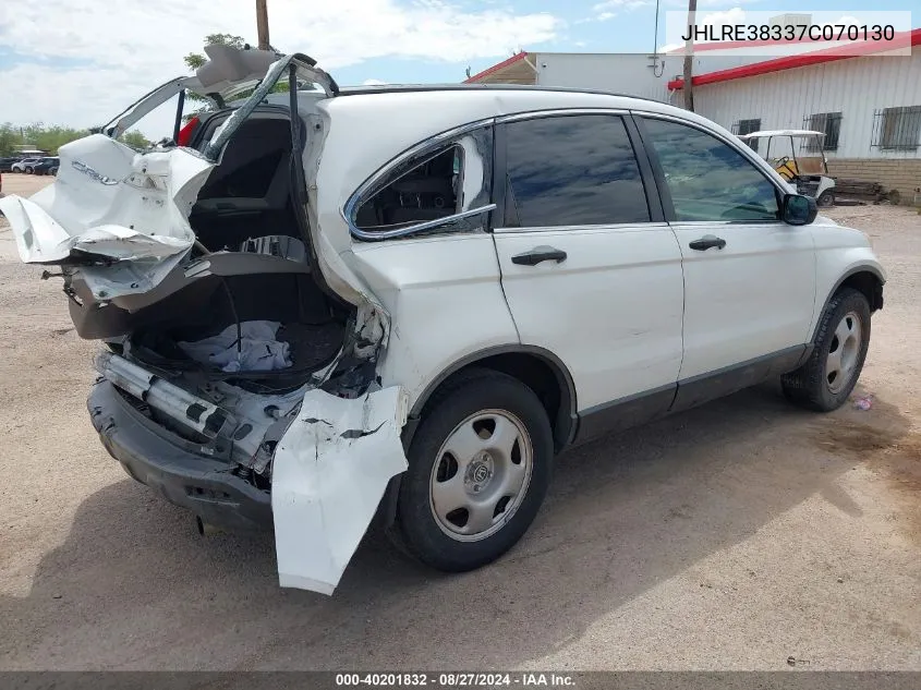 2007 Honda Cr-V Lx VIN: JHLRE38337C070130 Lot: 40201832