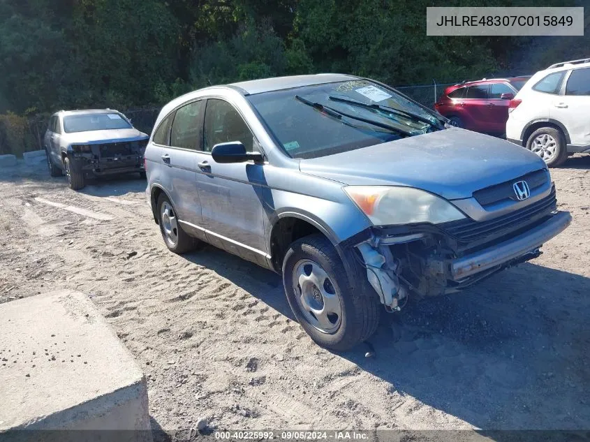 2007 Honda Cr-V Lx VIN: JHLRE48307C015849 Lot: 40225992