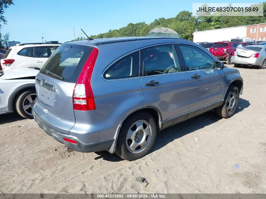 2007 Honda Cr-V Lx VIN: JHLRE48307C015849 Lot: 40225992