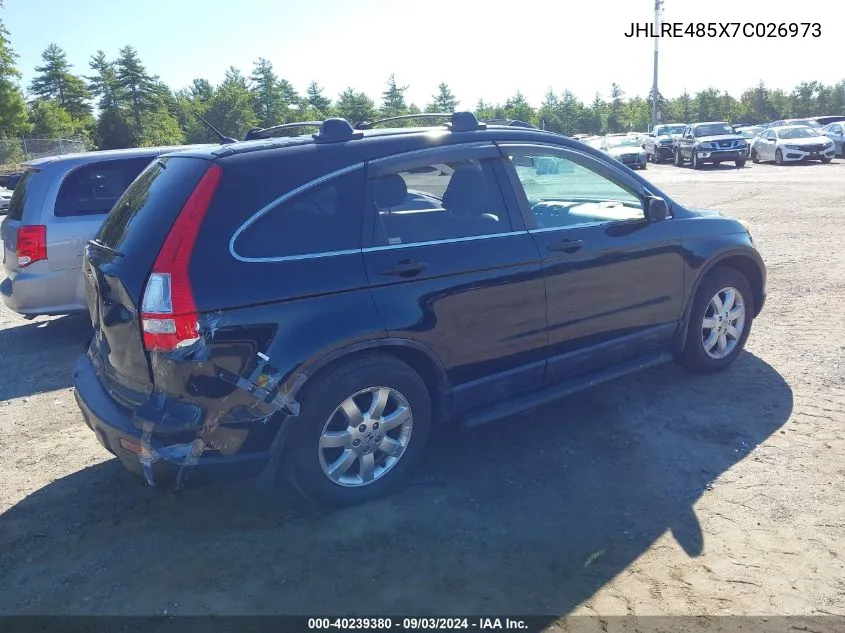 2007 Honda Cr-V Ex VIN: JHLRE485X7C026973 Lot: 40239380