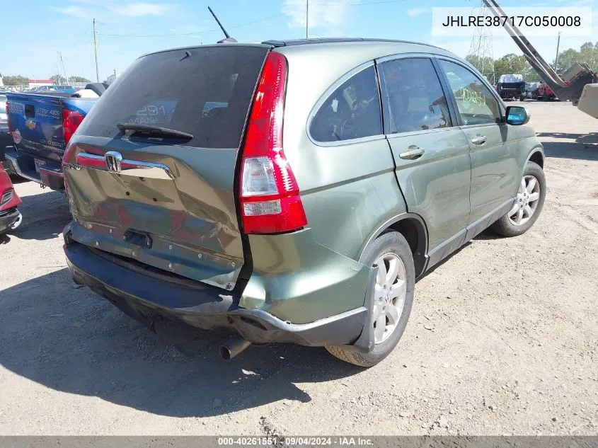 2007 Honda Cr-V Ex-L VIN: JHLRE38717C050008 Lot: 40261551