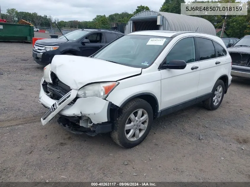 2007 Honda Cr-V Ex VIN: 5J6RE48507L018159 Lot: 40263117