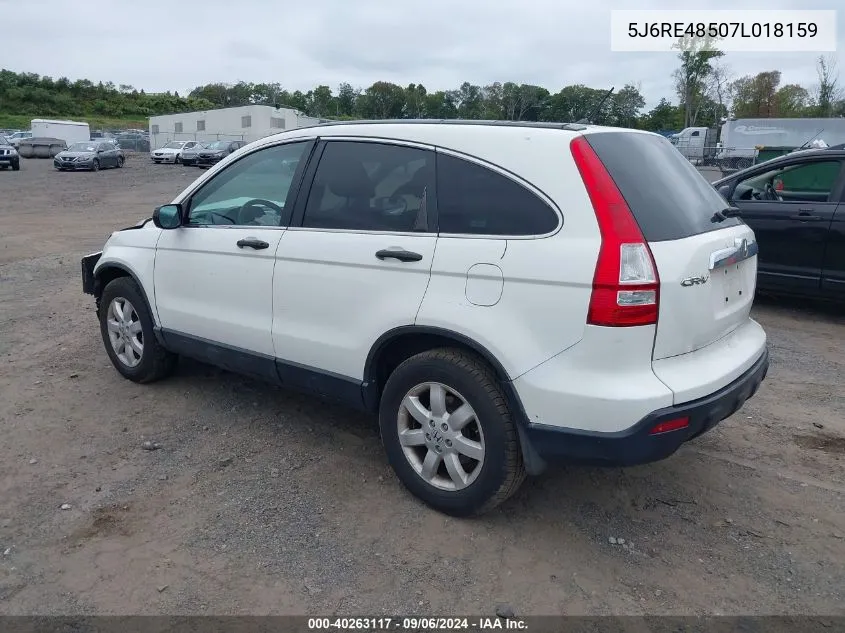 2007 Honda Cr-V Ex VIN: 5J6RE48507L018159 Lot: 40263117