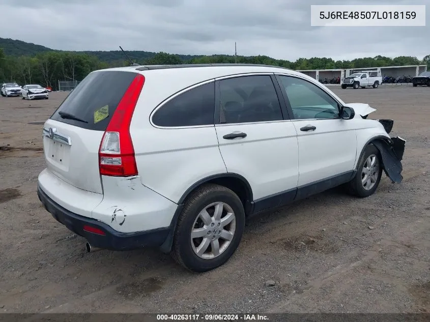 2007 Honda Cr-V Ex VIN: 5J6RE48507L018159 Lot: 40263117