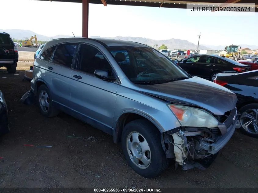 2007 Honda Cr-V Lx VIN: JHLRE38397C039674 Lot: 40265536