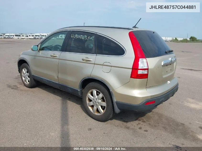 2007 Honda Cr-V Ex-L VIN: JHLRE48757C044881 Lot: 40302039