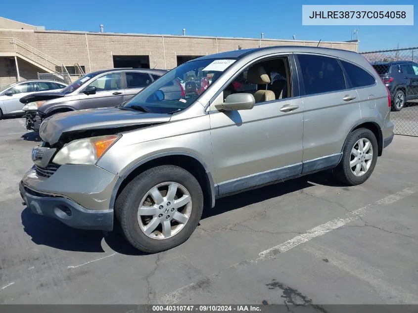 2007 Honda Cr-V Ex-L VIN: JHLRE38737C054058 Lot: 40310747