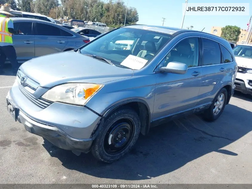 2007 Honda Cr-V Ex-L VIN: JHLRE38717C072932 Lot: 40323109