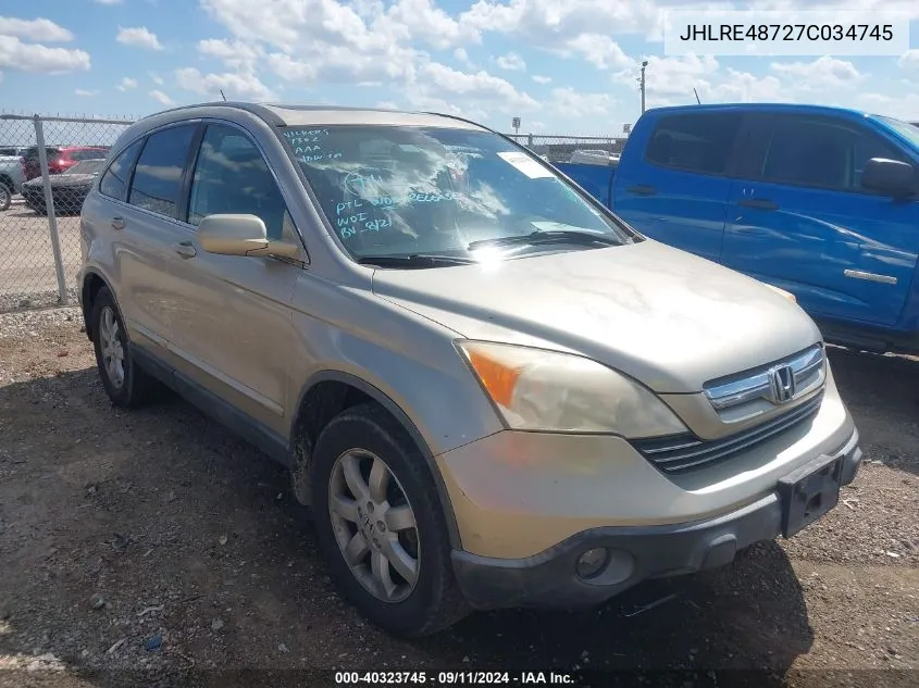 2007 Honda Cr-V Ex-L VIN: JHLRE48727C034745 Lot: 40323745