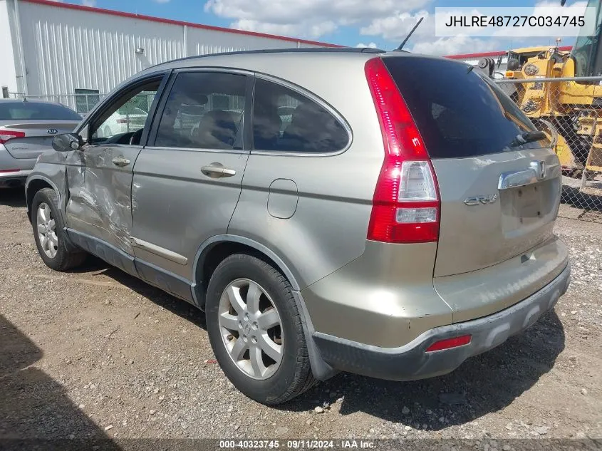 JHLRE48727C034745 2007 Honda Cr-V Ex-L