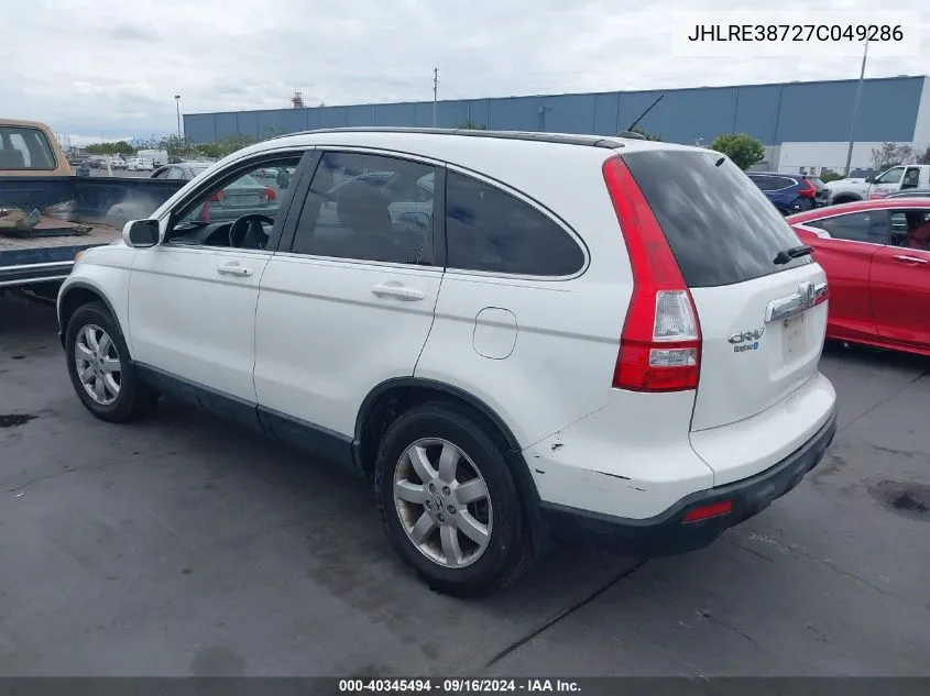 2007 Honda Cr-V Ex-L VIN: JHLRE38727C049286 Lot: 40345494