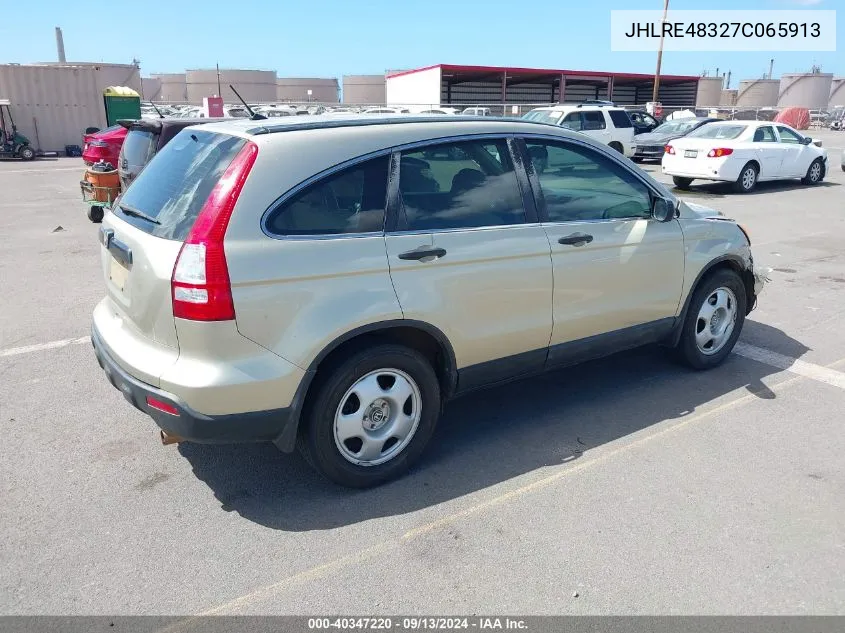 2007 Honda Cr-V Lx VIN: JHLRE48327C065913 Lot: 40347220